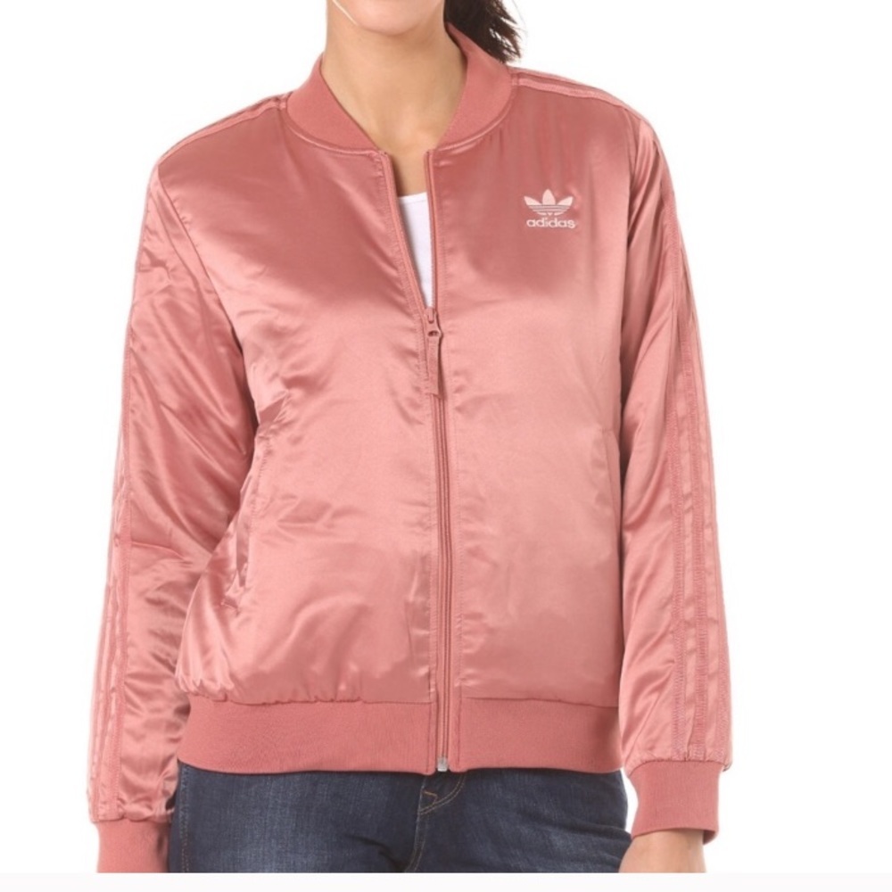 Adidas Originals Rare Rose Gold Satin Track Jacket! - Picture 3 of 4